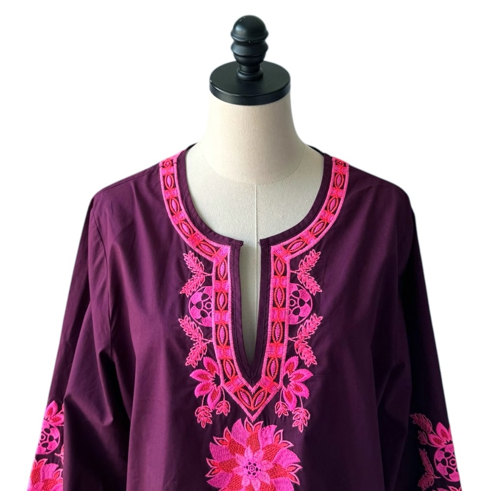 Lilly Pulitzer Coretta Embroidered Tunic in Cherry Ganache | LARGE - Picture 3 of 11